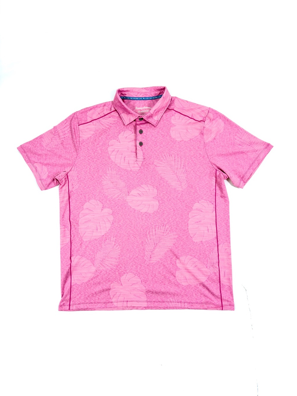 TOMMY BAHAMA Island Zone DELRAY FROND Golf Polo Shirt Magenta L
